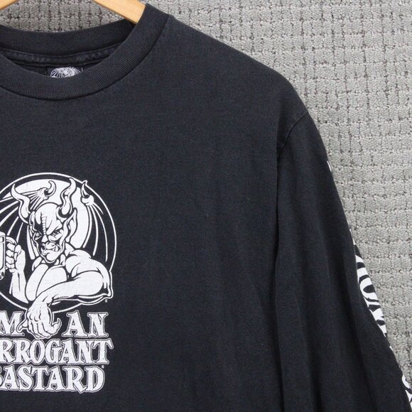 Vintage Stone Brewing Shirt Mens Medium M Black Long Sleeve Big Devil Beer Art - Picture 3 of 9